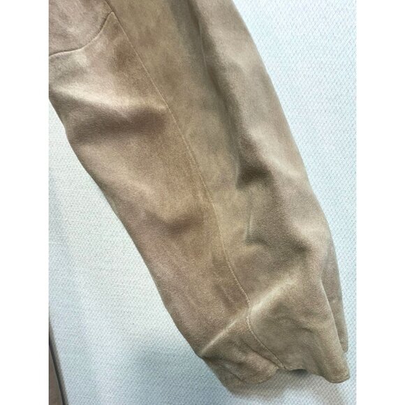 Vintage J. Peterman Womens Leather Blazer Jacket Size 12 Beige Tan 100% Leather - Picture 13 of 13